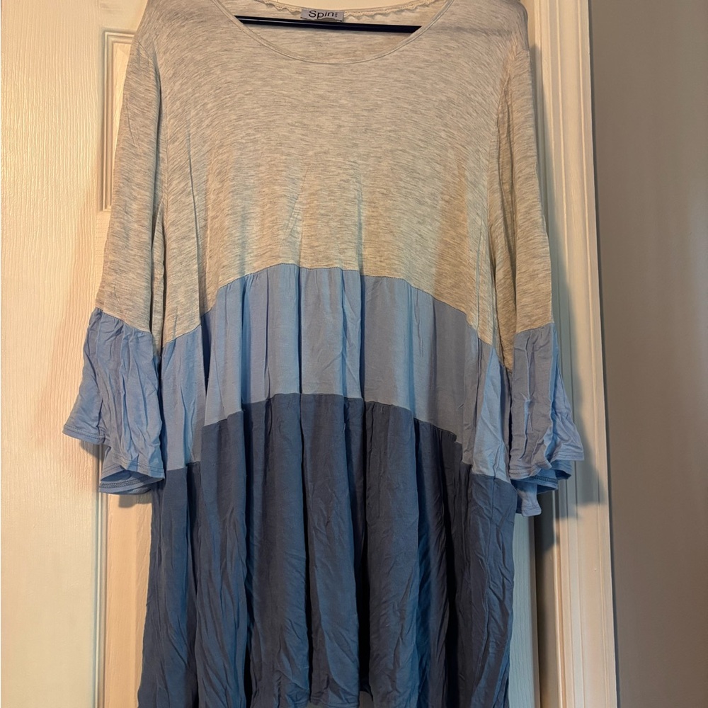 Stylish Blue and Gray Women's Tunic